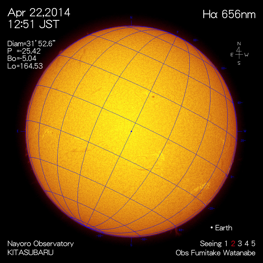 2014年4月22日Hα波長の太陽