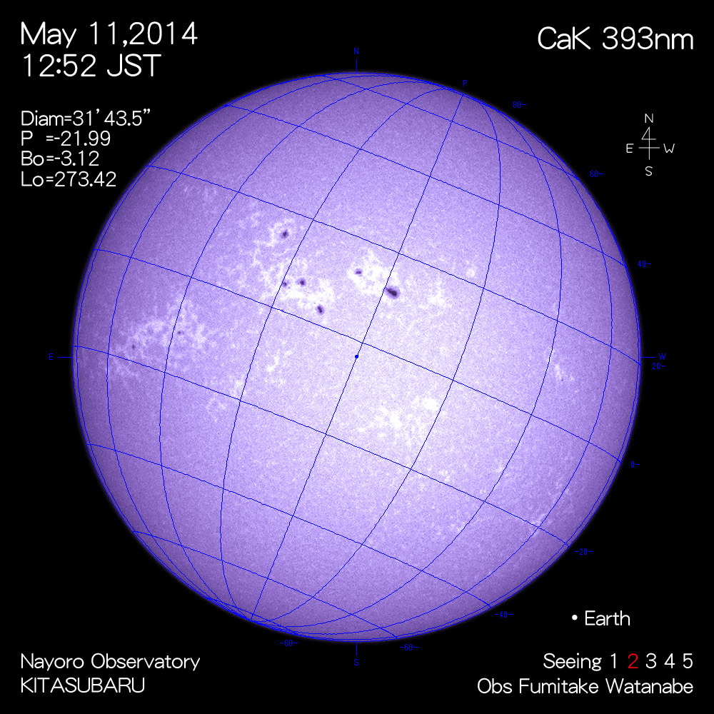 2014年5月11日CaK波長の太陽