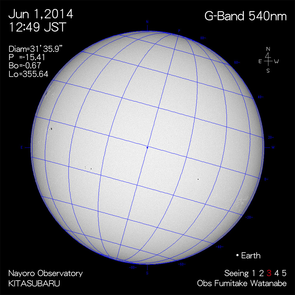 2014年6月1日540nm波長の太陽