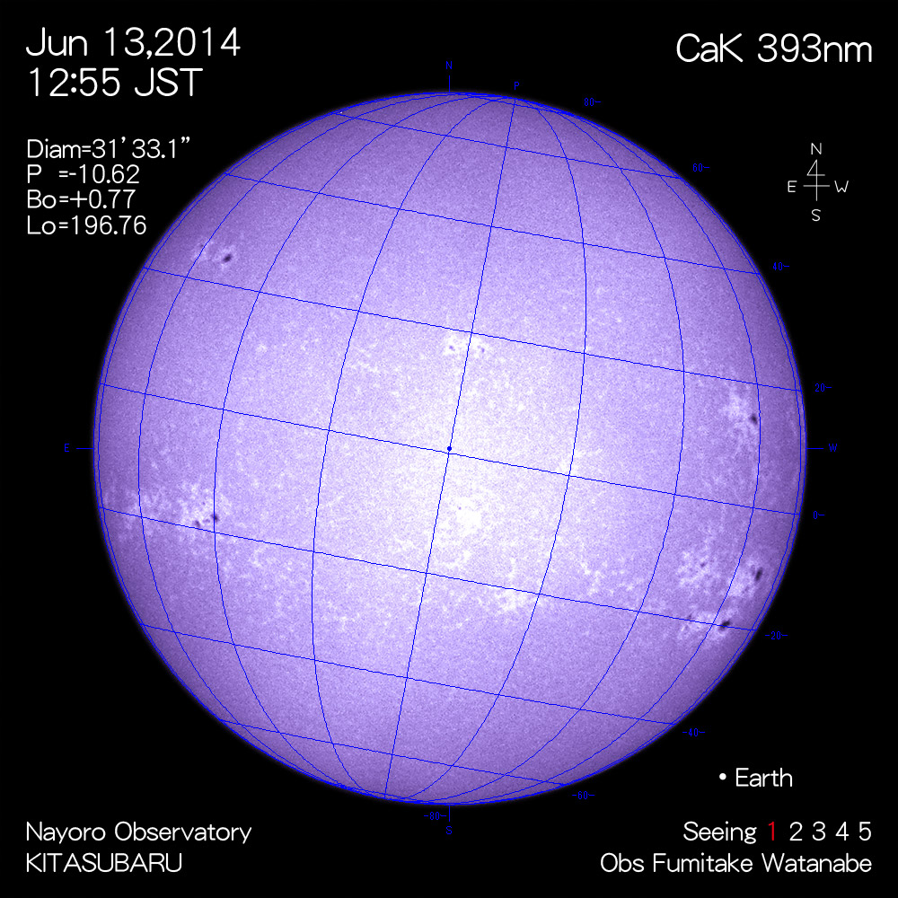 2014年6月13日CaK波長の太陽