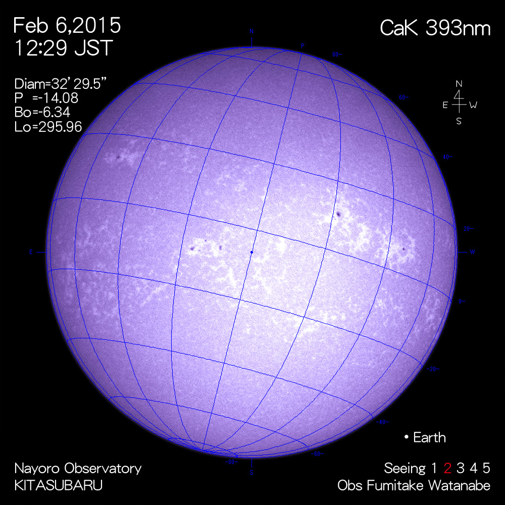 2015年2月6日CaK波長の太陽