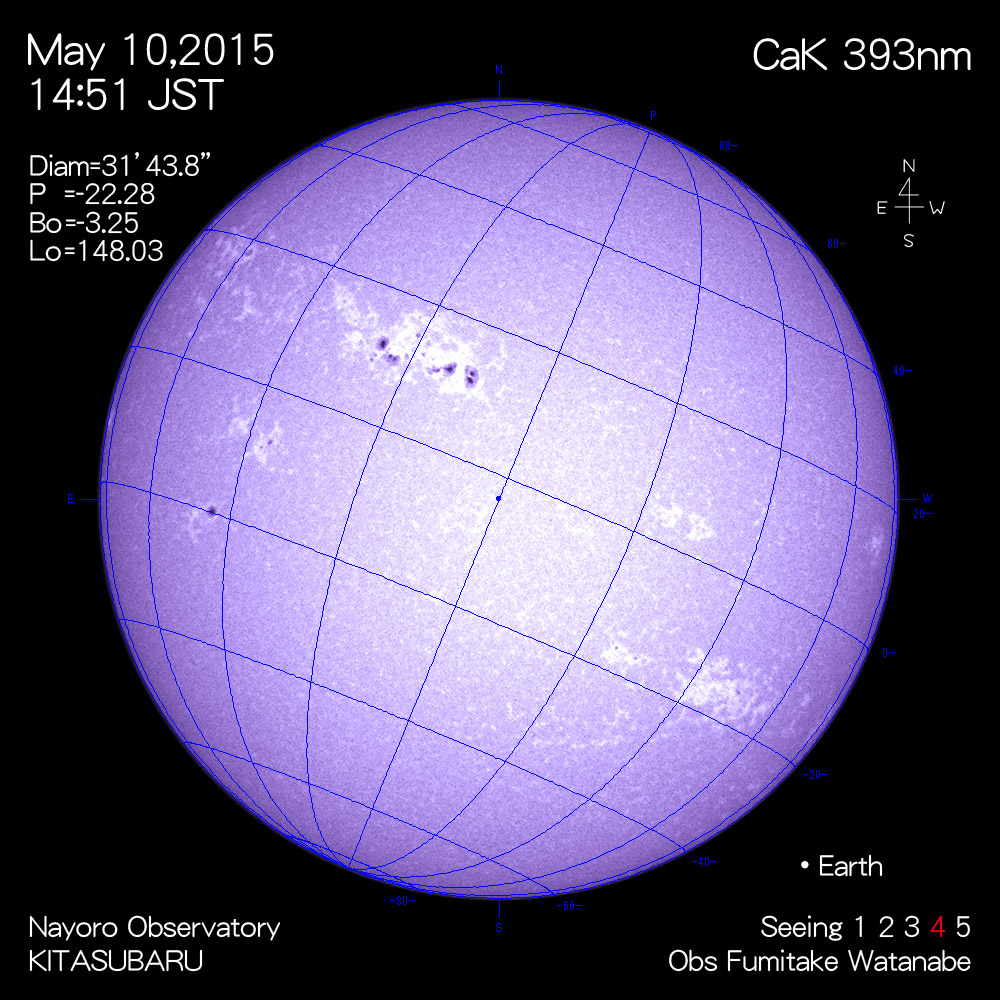 2015年5月10日CaK波長の太陽