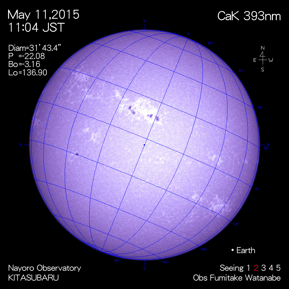 2015年5月11日CaK波長の太陽