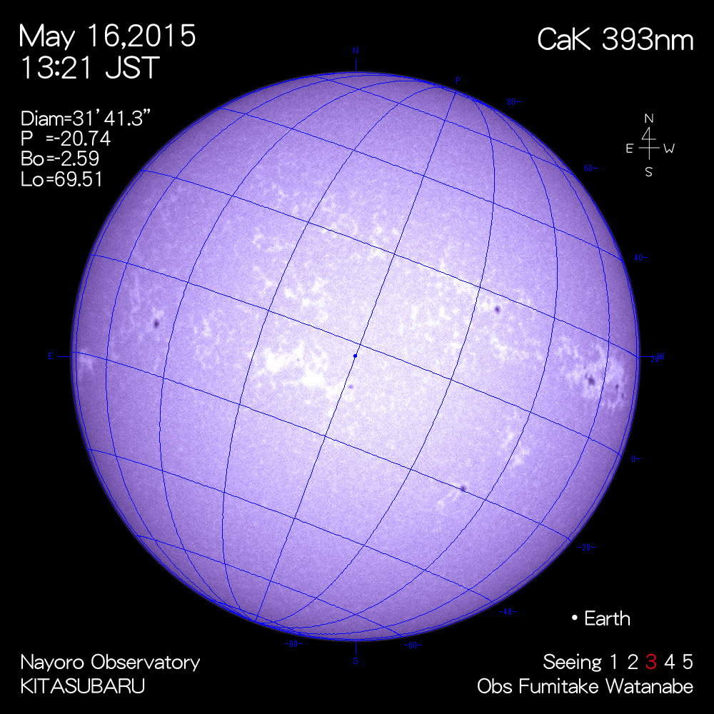 2015年5月16日CaK波長の太陽