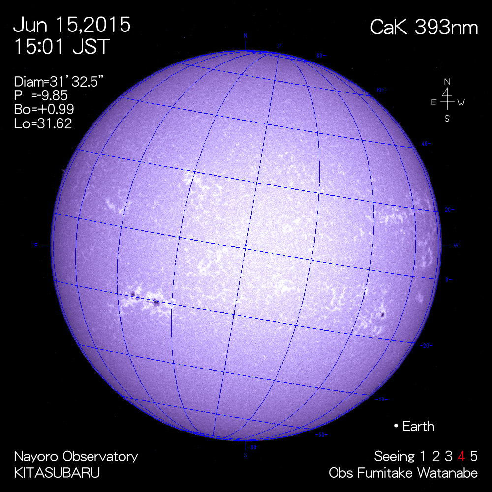 2015年6月15日CaK波長の太陽