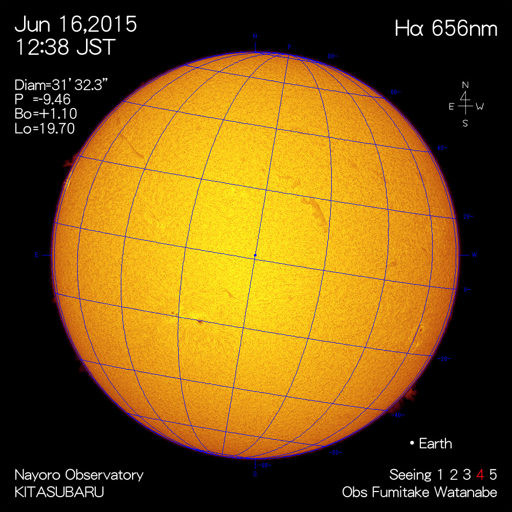 2015年6月16日Hα波長の太陽