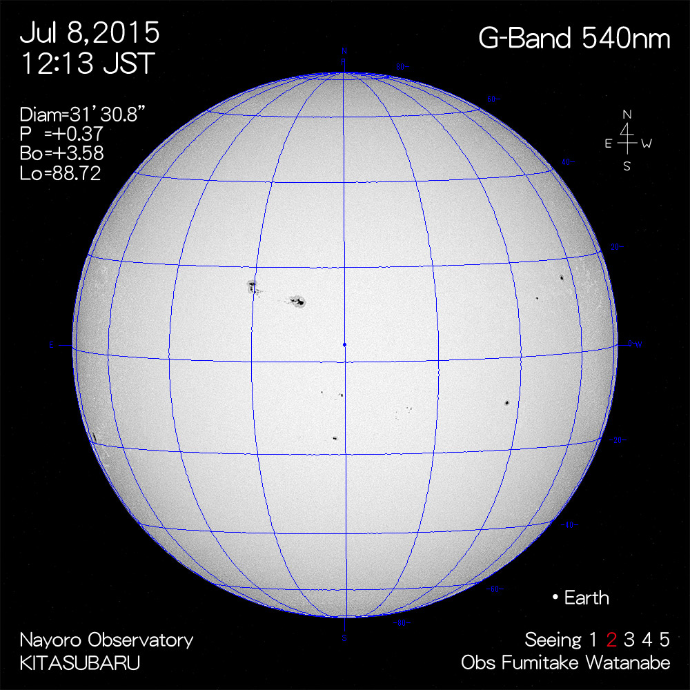 2015年7月8日540nm波長の太陽