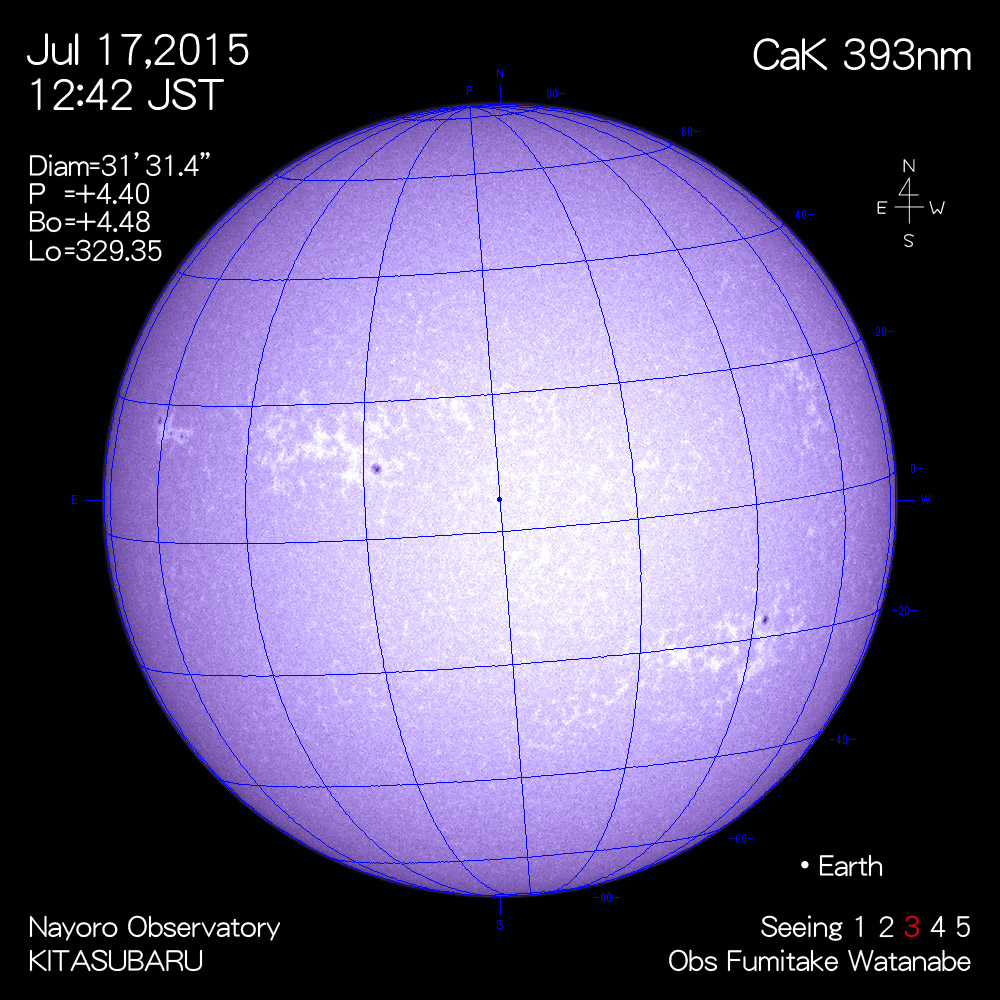 2015年7月17日CaK波長の太陽
