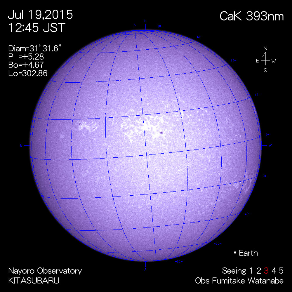 2015年7月19日CaK波長の太陽