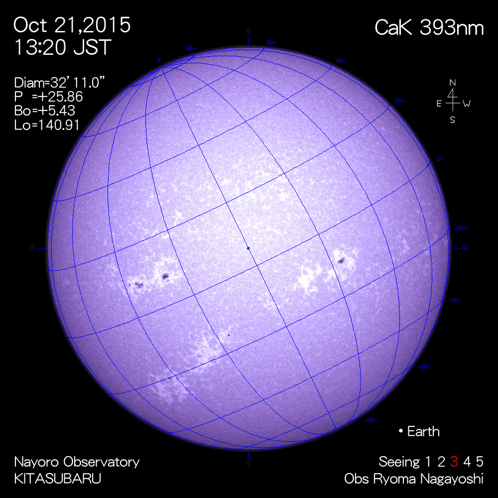 2015年10月21日CaK波長の太陽