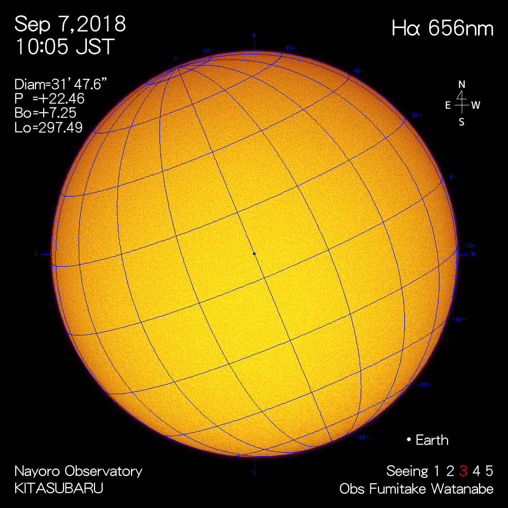 2018年9月7日Hα波長の太陽