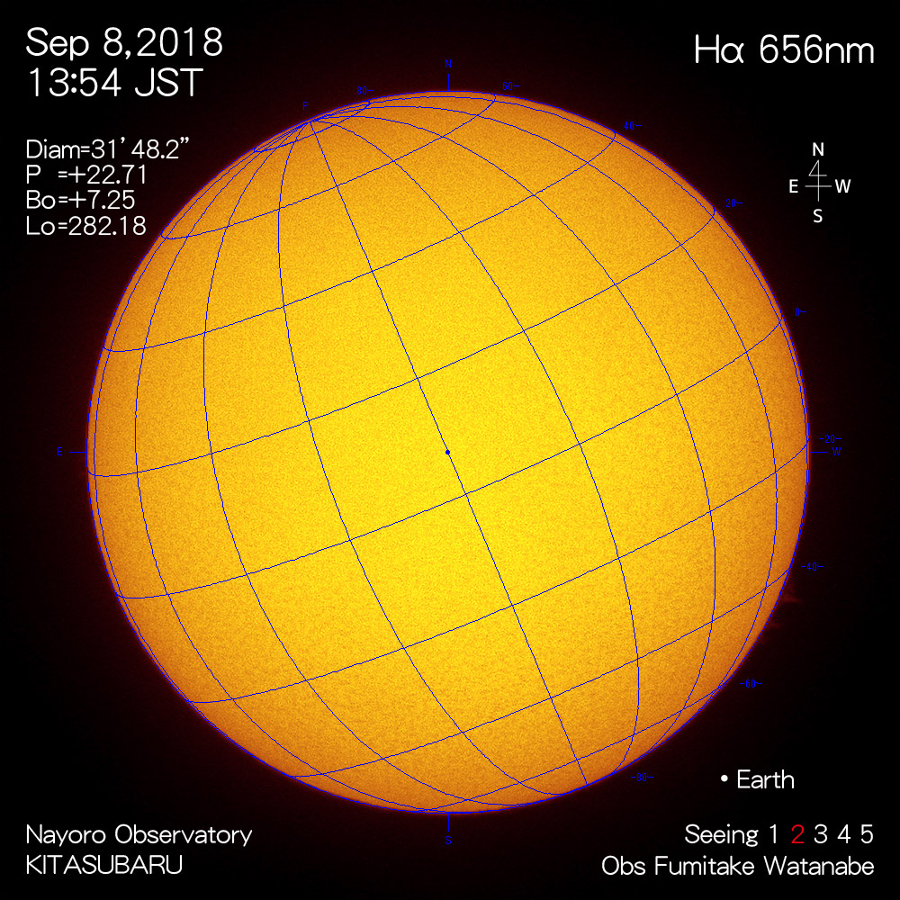 2018年9月8日Hα波長の太陽