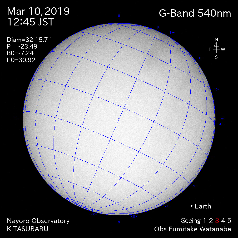 2019年3月10日540nm波長の太陽