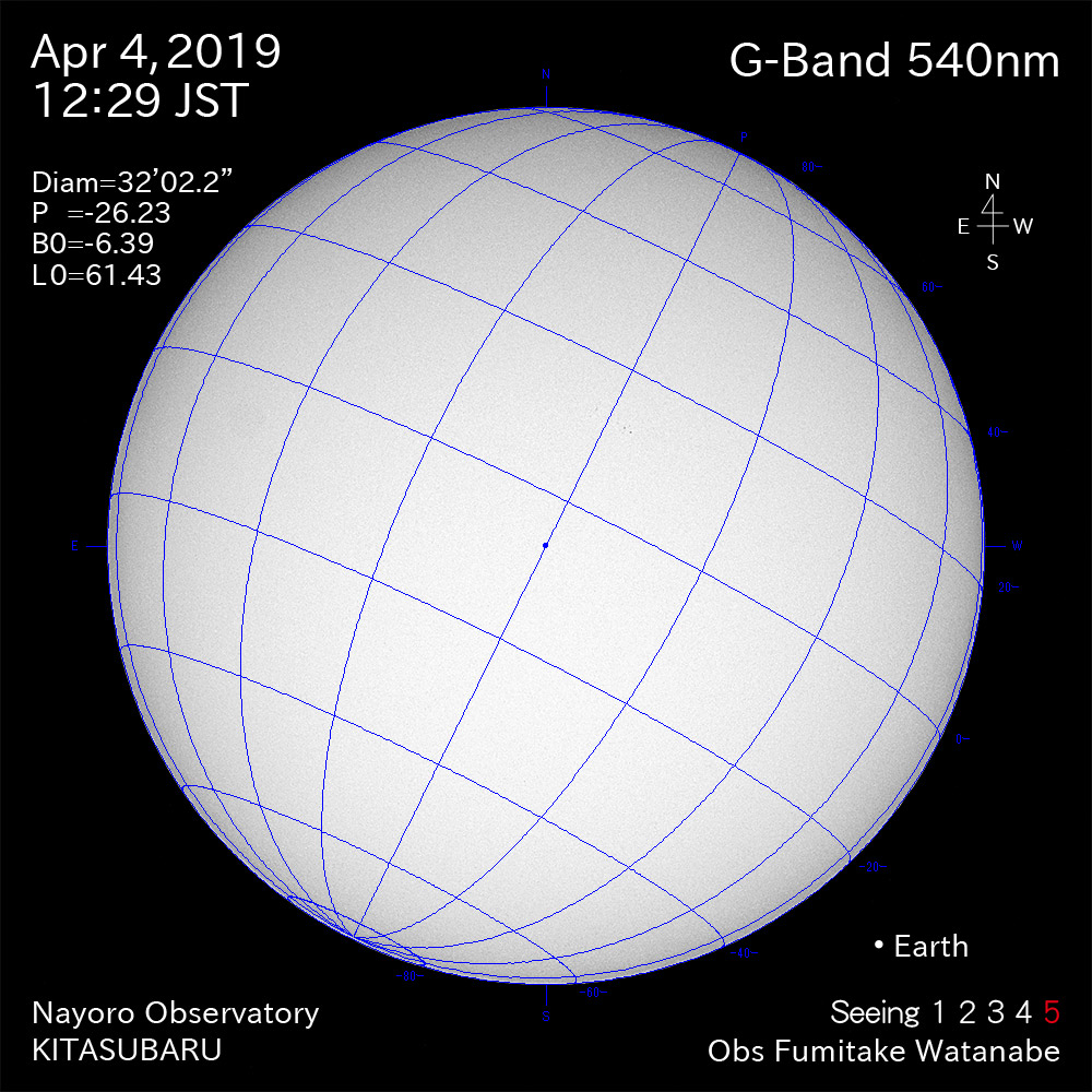2019年4月4日540nm波長の太陽