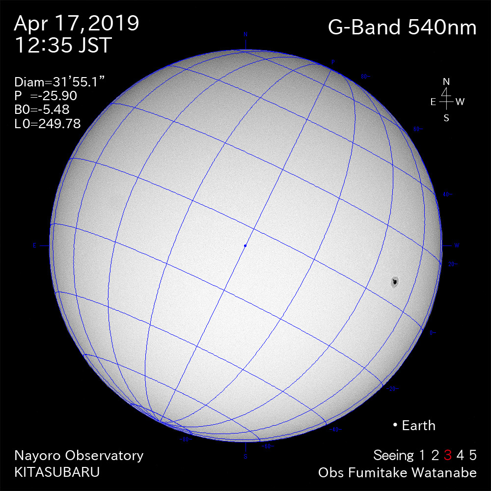 2019年4月17日540nm波長の太陽