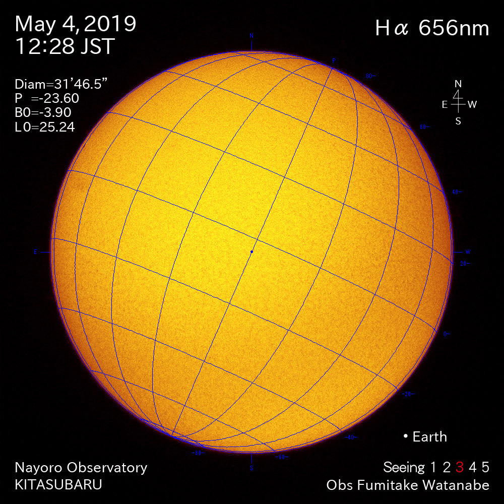 2019年5月4日Hα波長の太陽