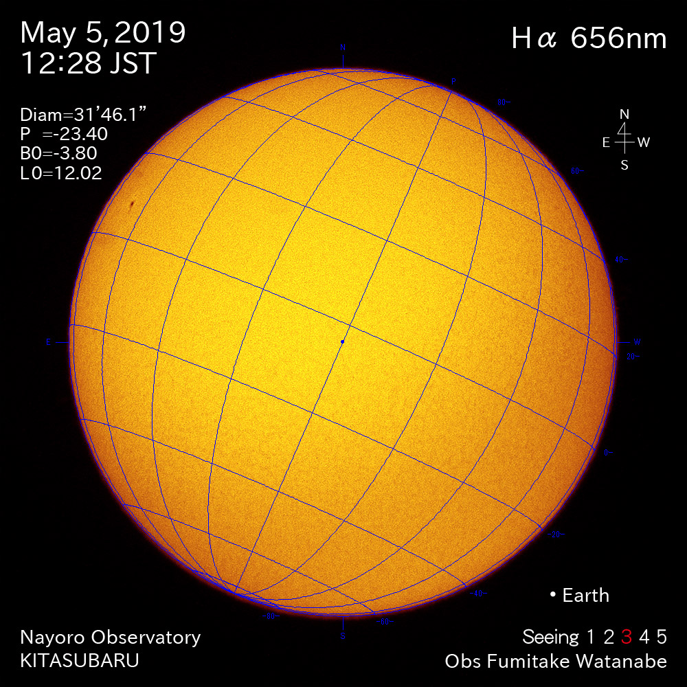 2019年5月5日Hα波長の太陽