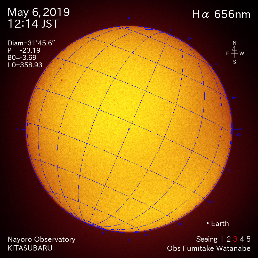 2019年5月6日Hα波長の太陽