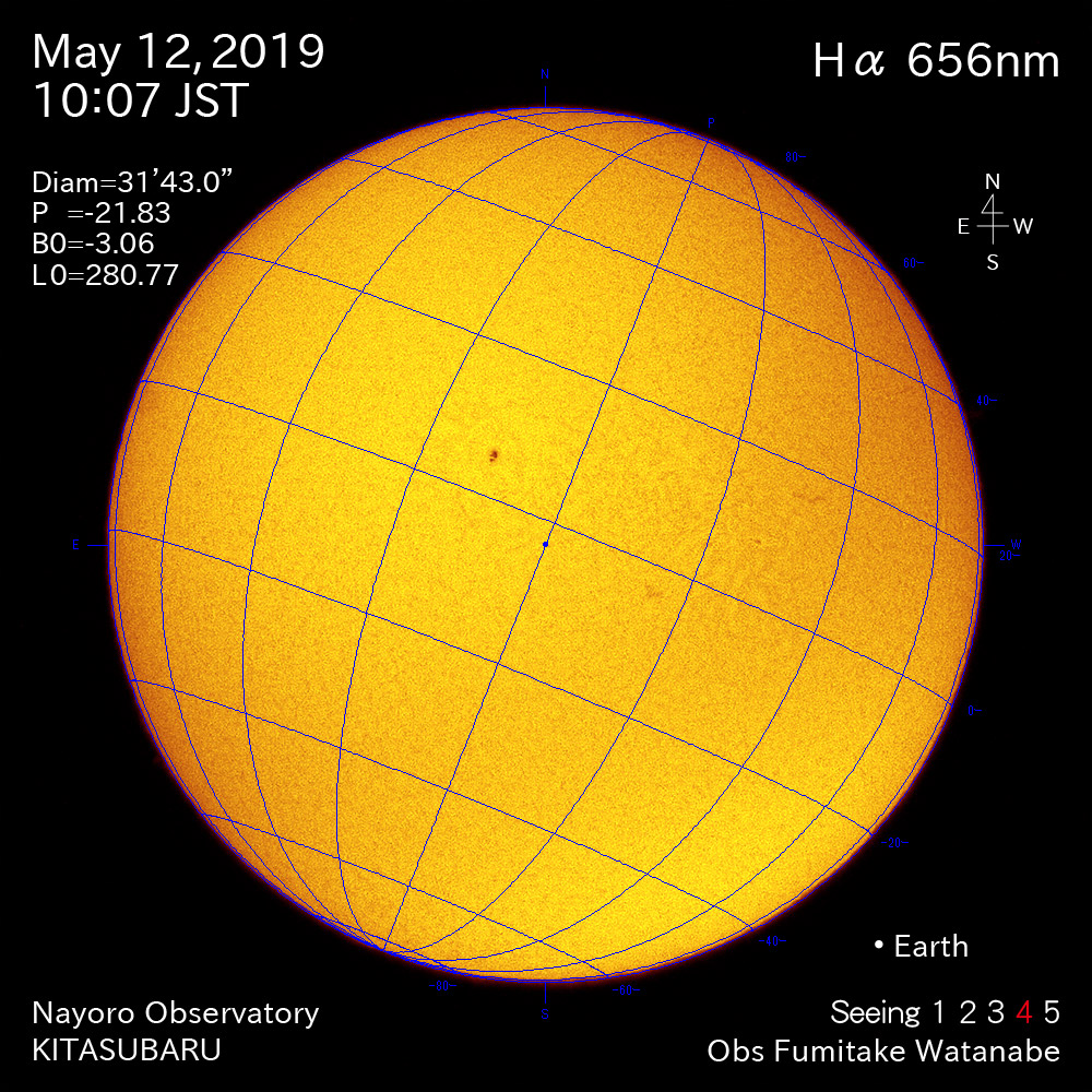 2019年5月12日Hα波長の太陽