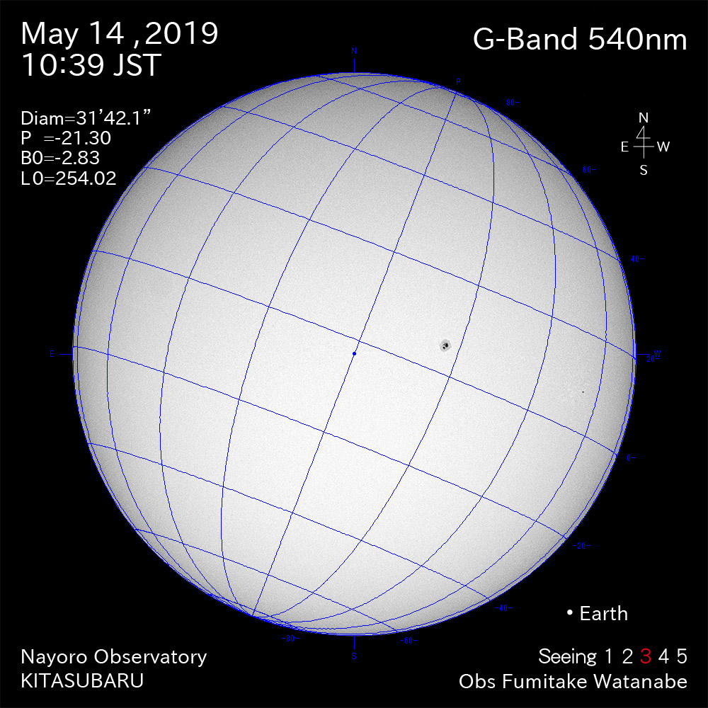 2019年5月14日540nm波長の太陽
