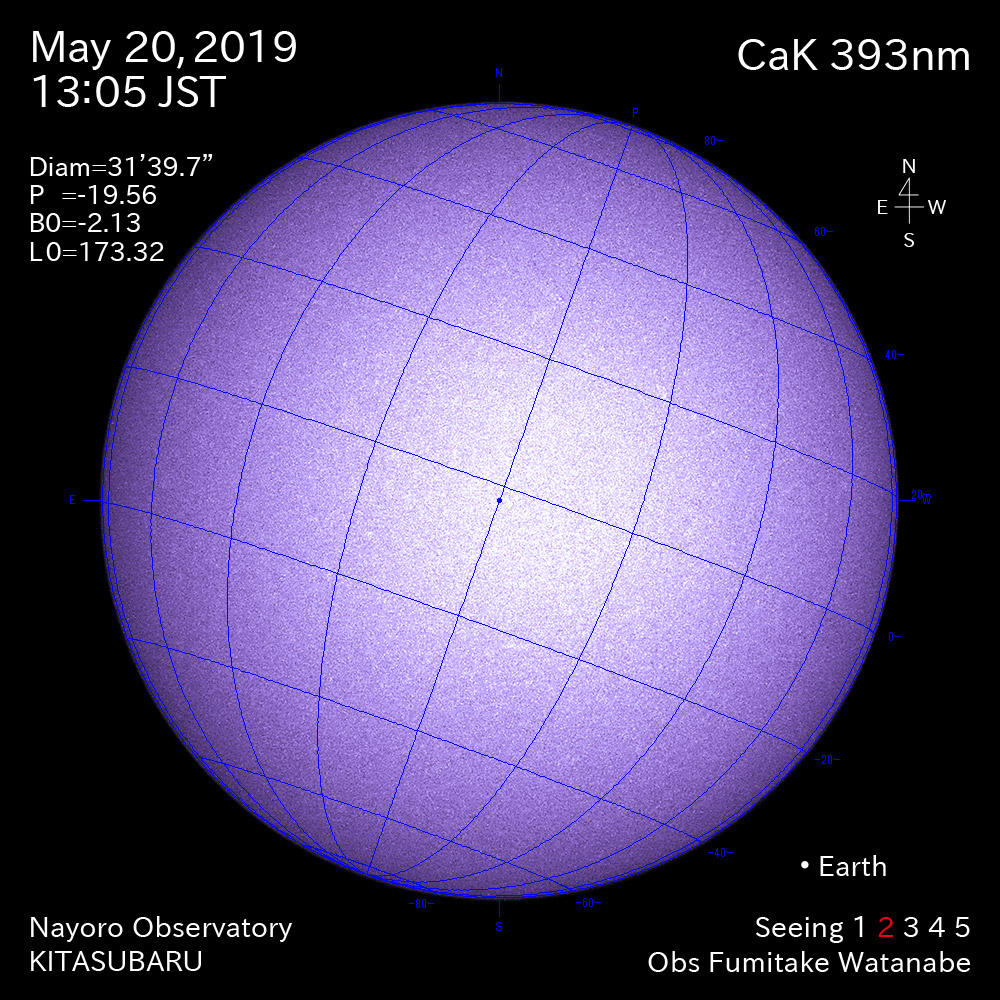 2019年5月20日CaK波長の太陽