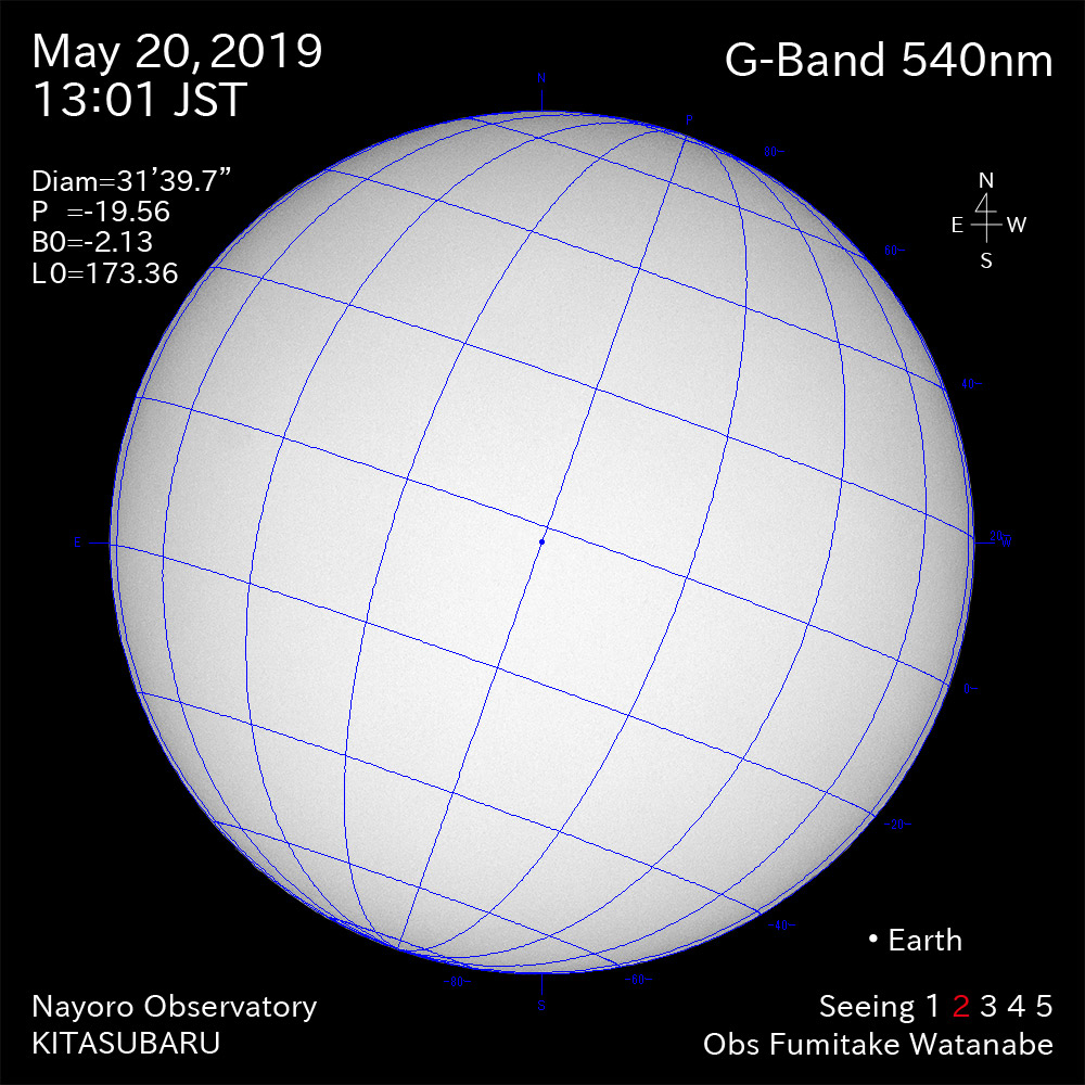 2019年5月20日540nm波長の太陽
