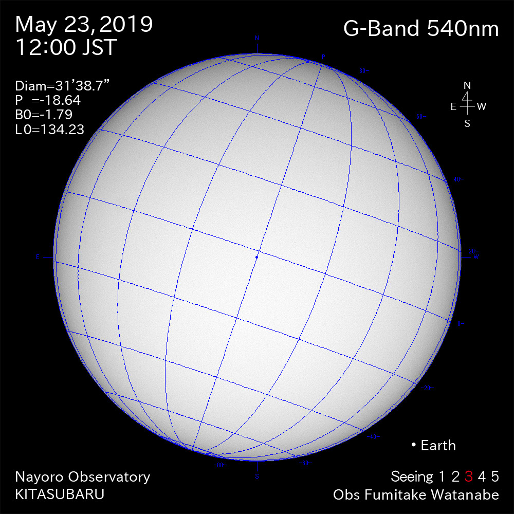 2019年5月23日540nm波長の太陽