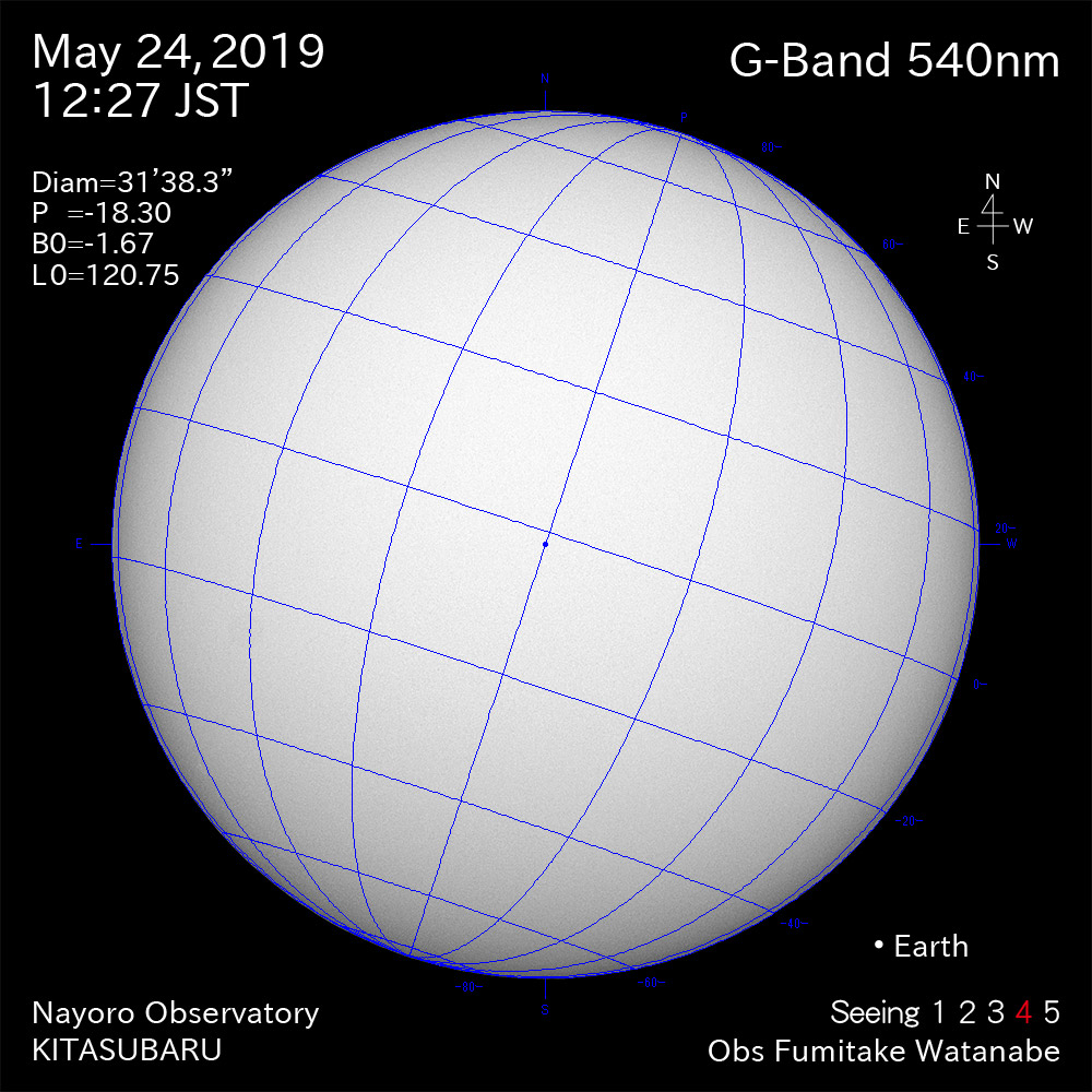 2019年5月24日540nm波長の太陽