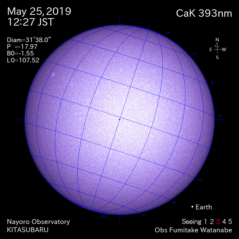 2019年5月25日CaK波長の太陽