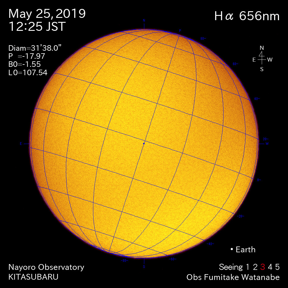 2019年5月25日Hα波長の太陽