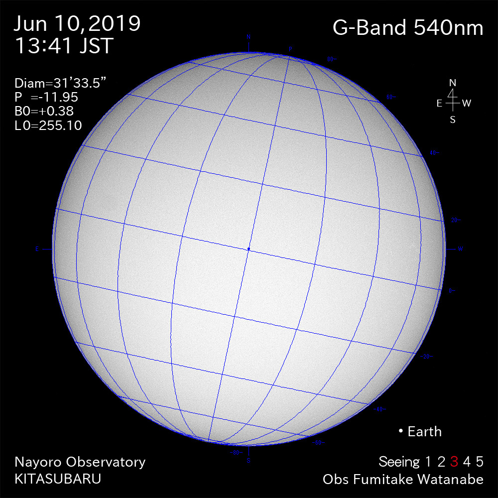 2019年6月10日540nm波長の太陽