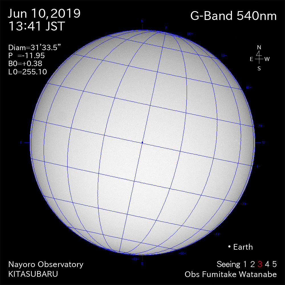 2019年6月10日540nm波長の太陽