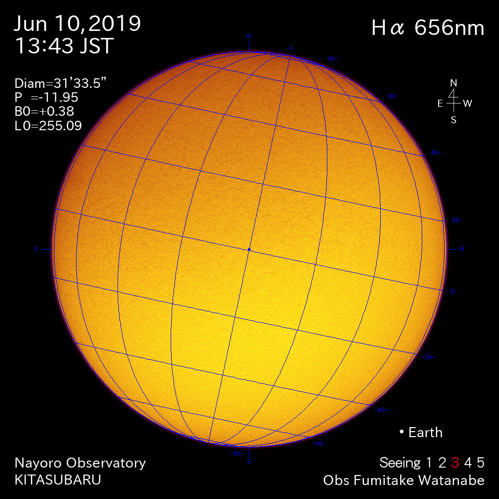 2019年6月10日Hα波長の太陽