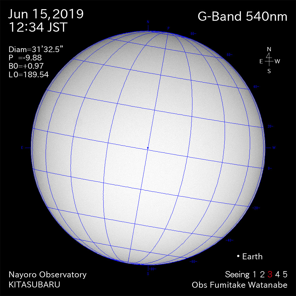 2019年6月15日540nm波長の太陽