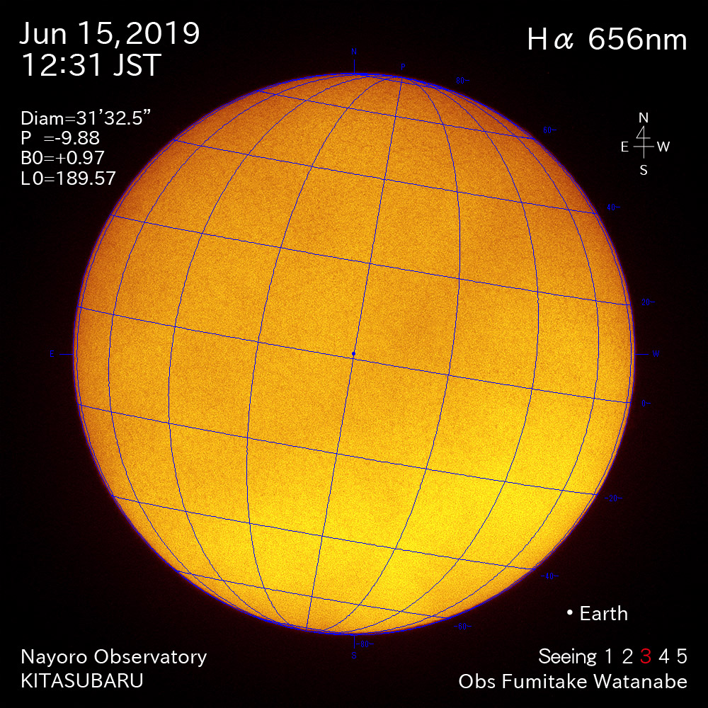2019年6月15日Hα波長の太陽