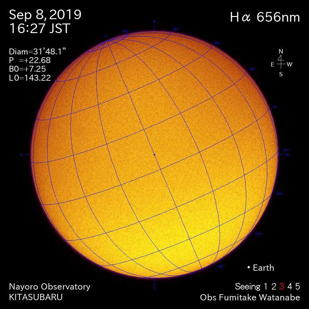 2019年9月8日Hα波長の太陽