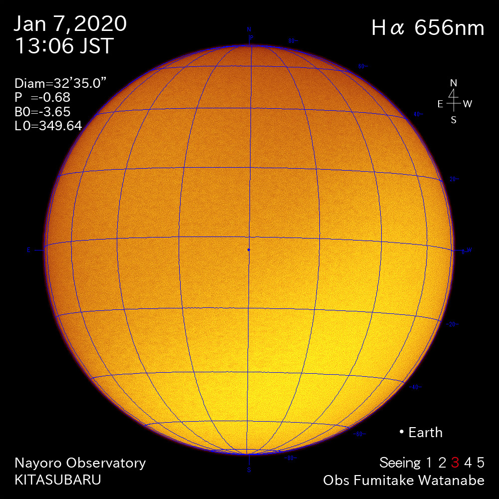 2020年1月7日Hα波長の太陽
