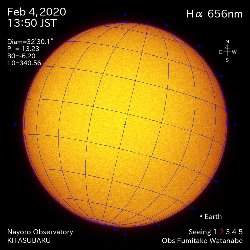 2020年2月4日Hα波長の太陽