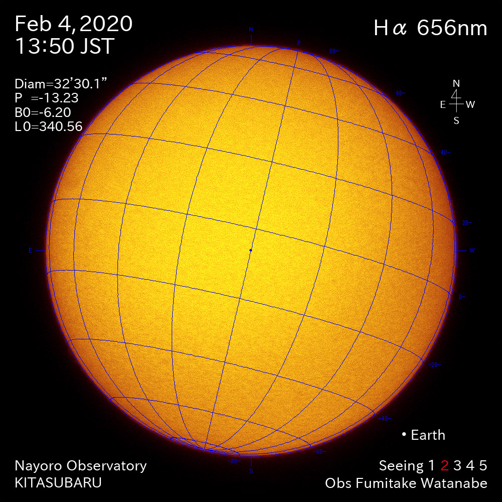 2020年2月4日Hα波長の太陽