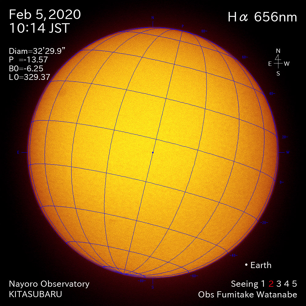 2020年2月5日Hα波長の太陽