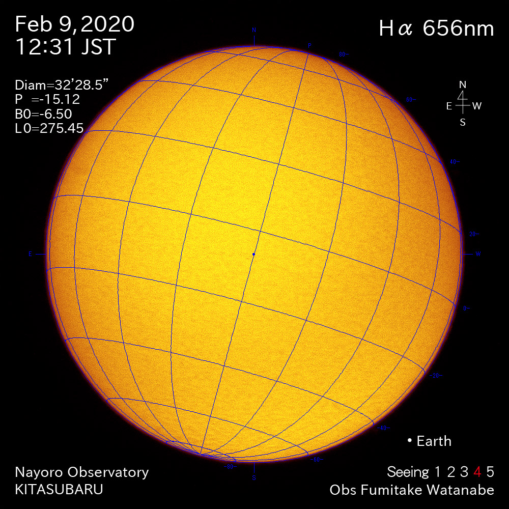 2020年2月9日Hα波長の太陽