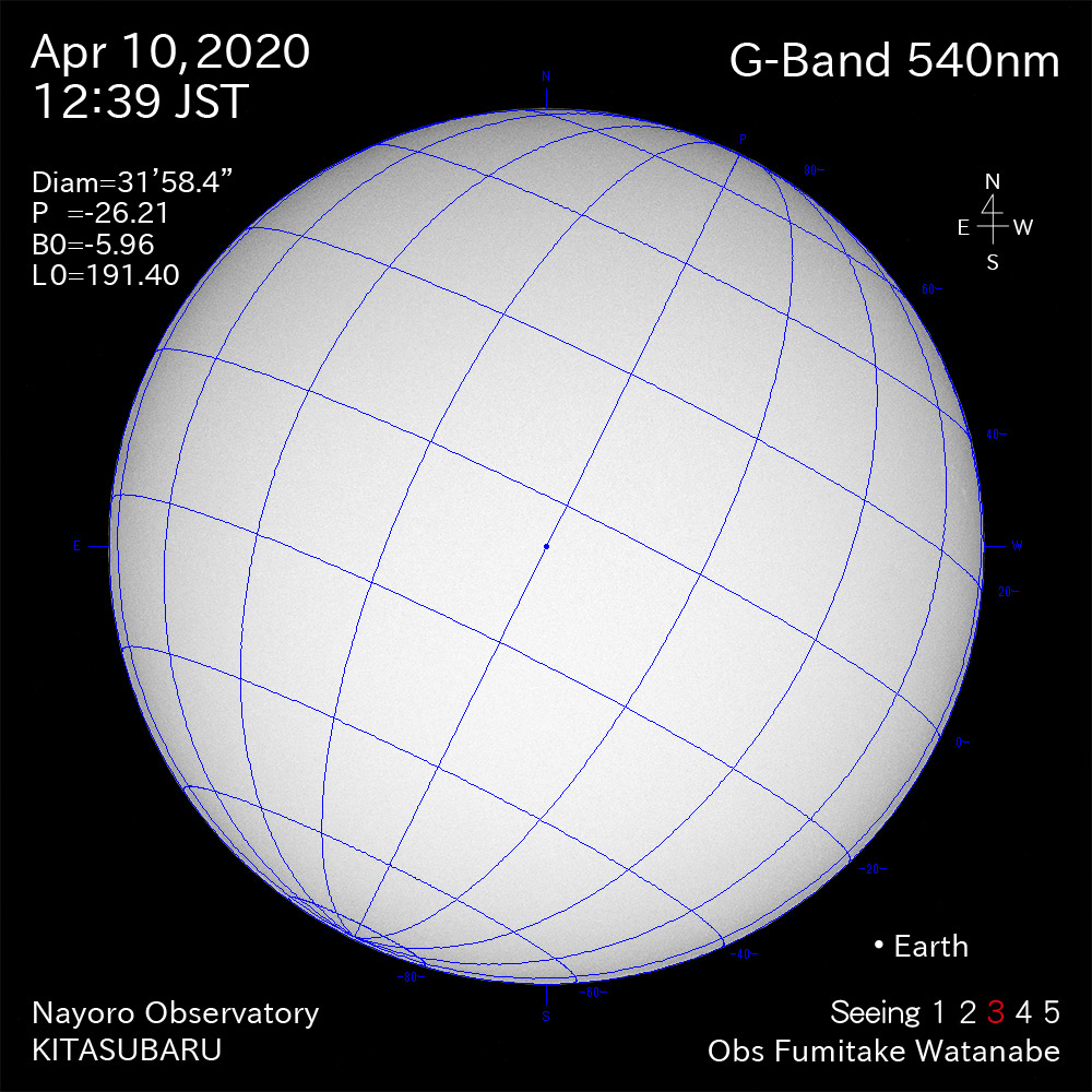 2020年4月10日540nm波長の太陽