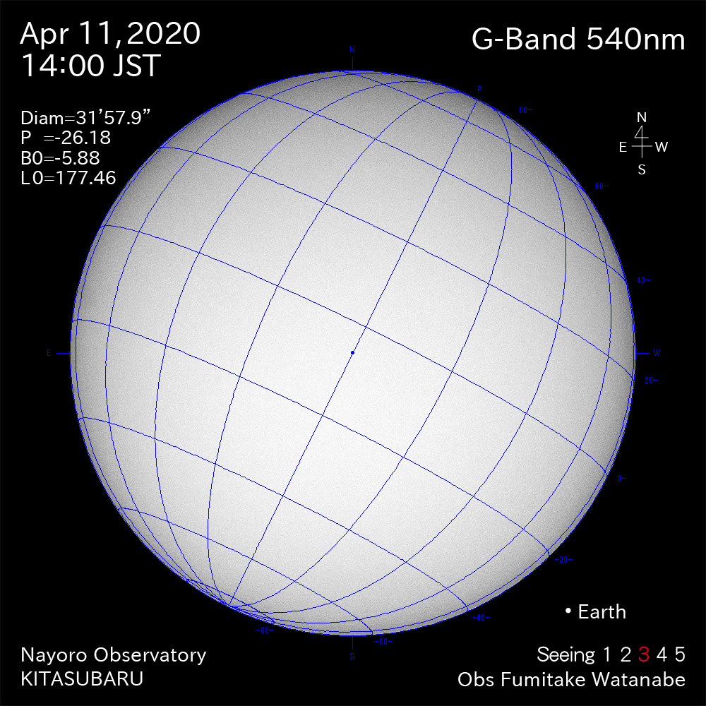 2020年4月11日540nm波長の太陽