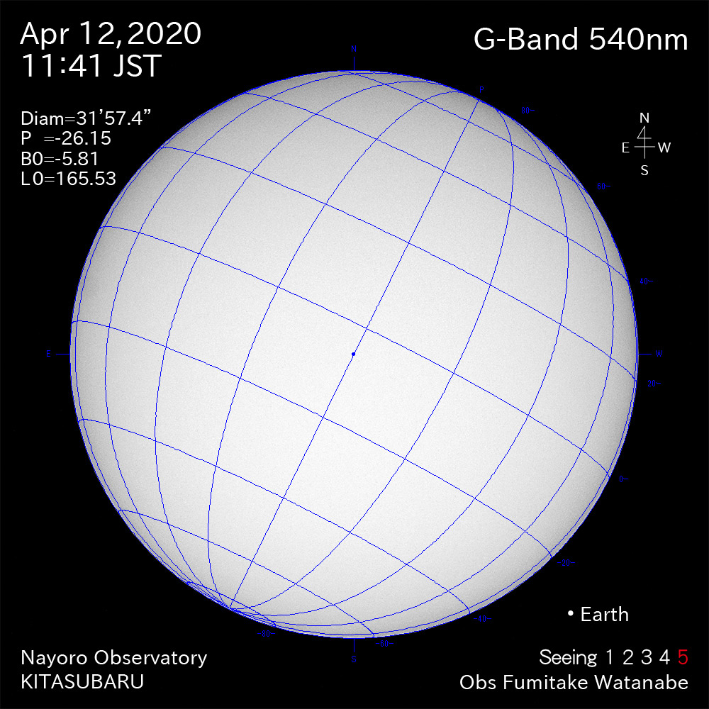2020年4月12日540nm波長の太陽