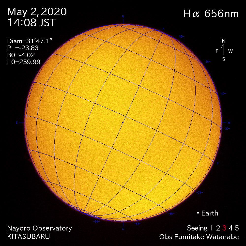 2020年5月2日Hα波長の太陽