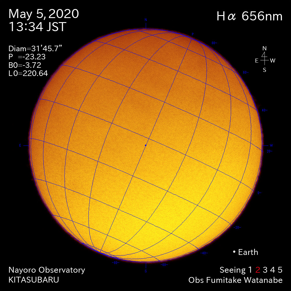 2020年5月5日Hα波長の太陽
