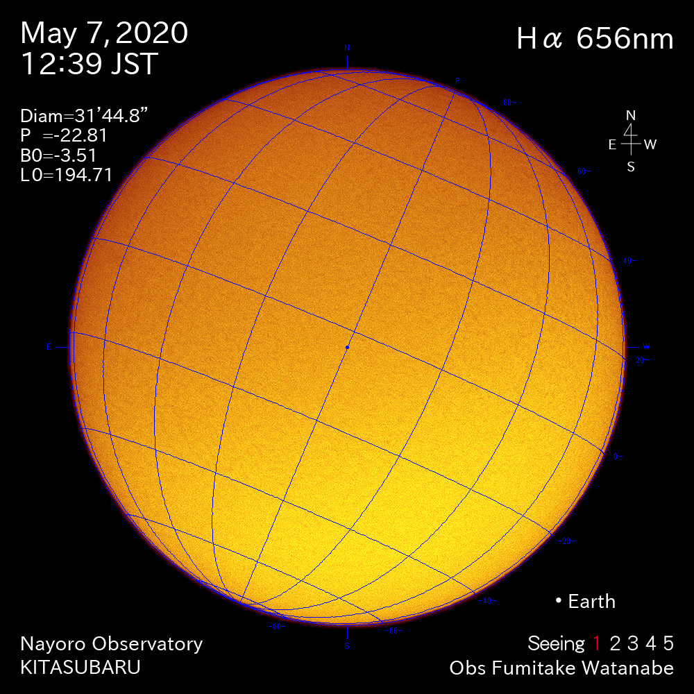 2020年5月7日Hα波長の太陽