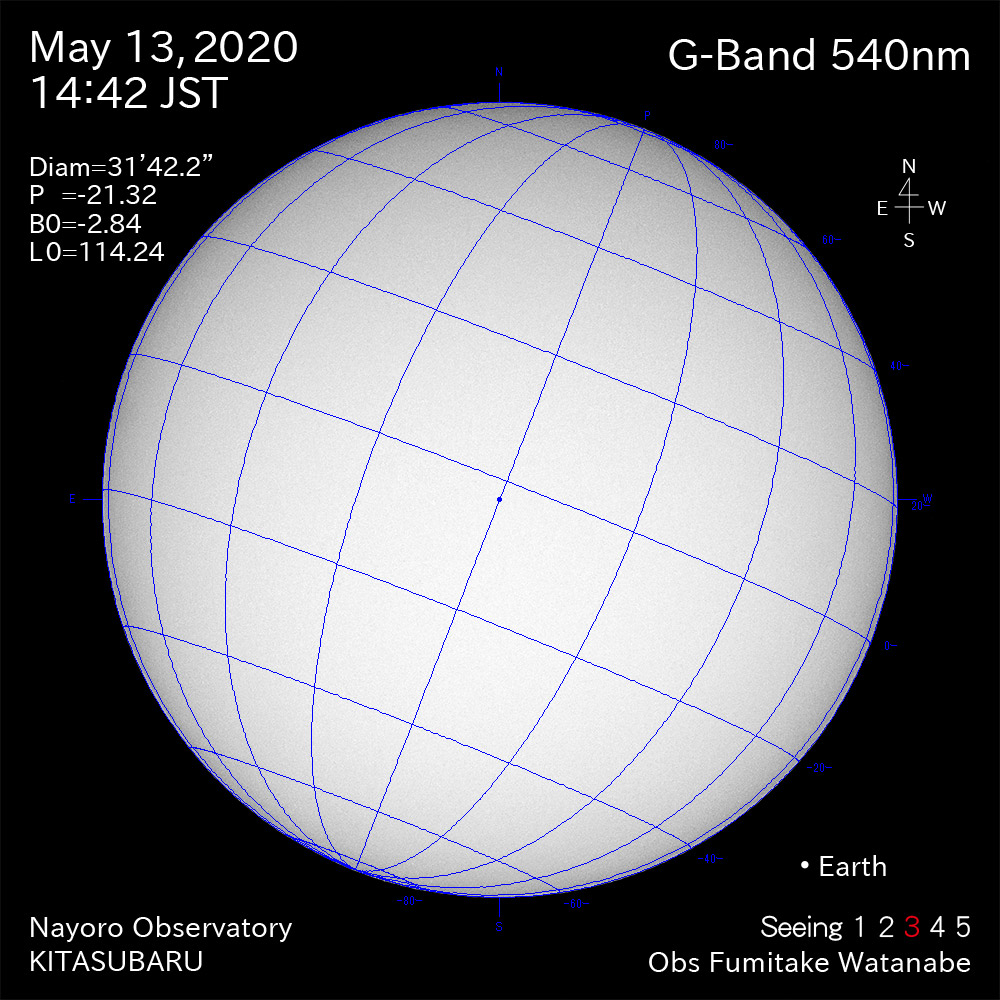2020年5月13日540nm波長の太陽