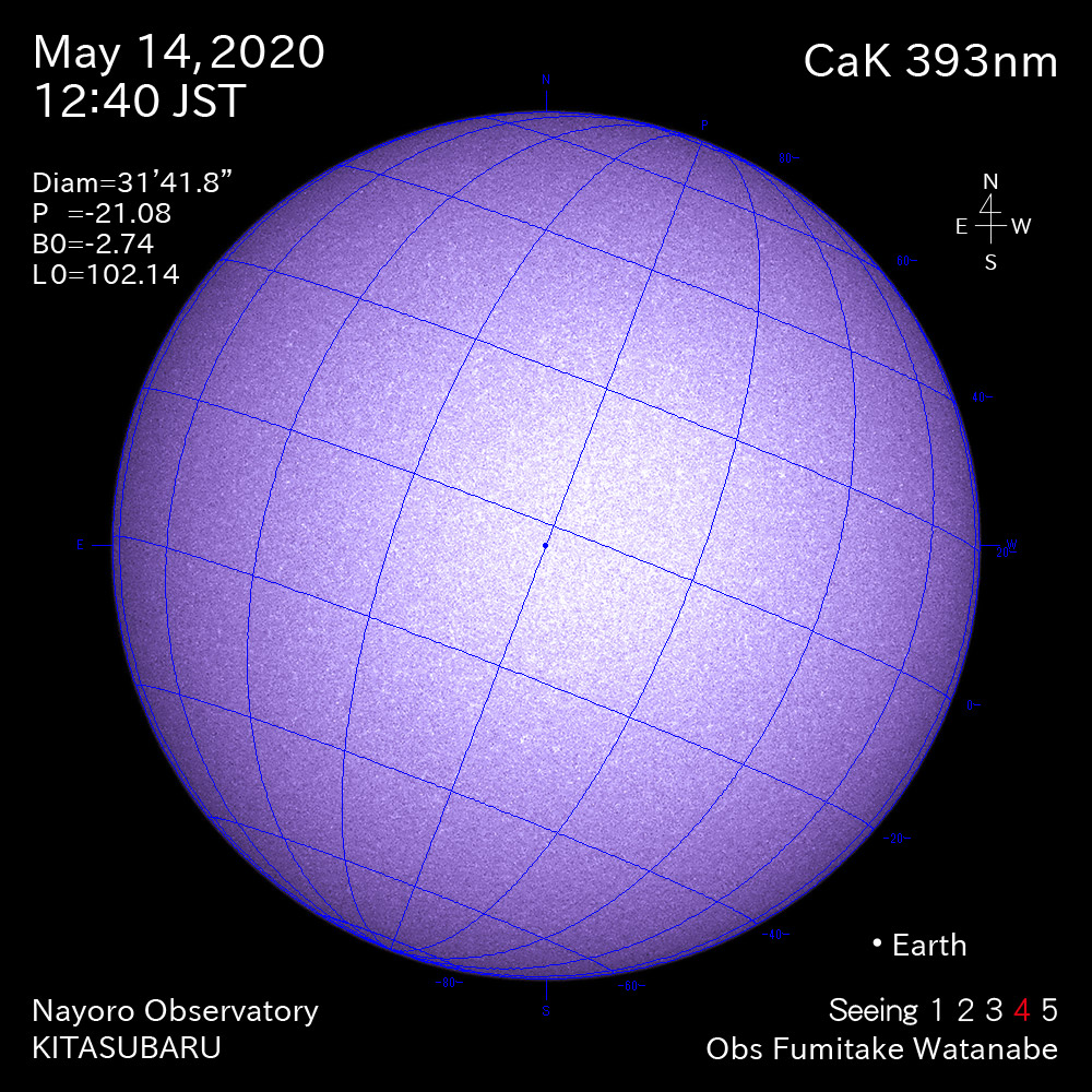 2020年5月14日CaK波長の太陽