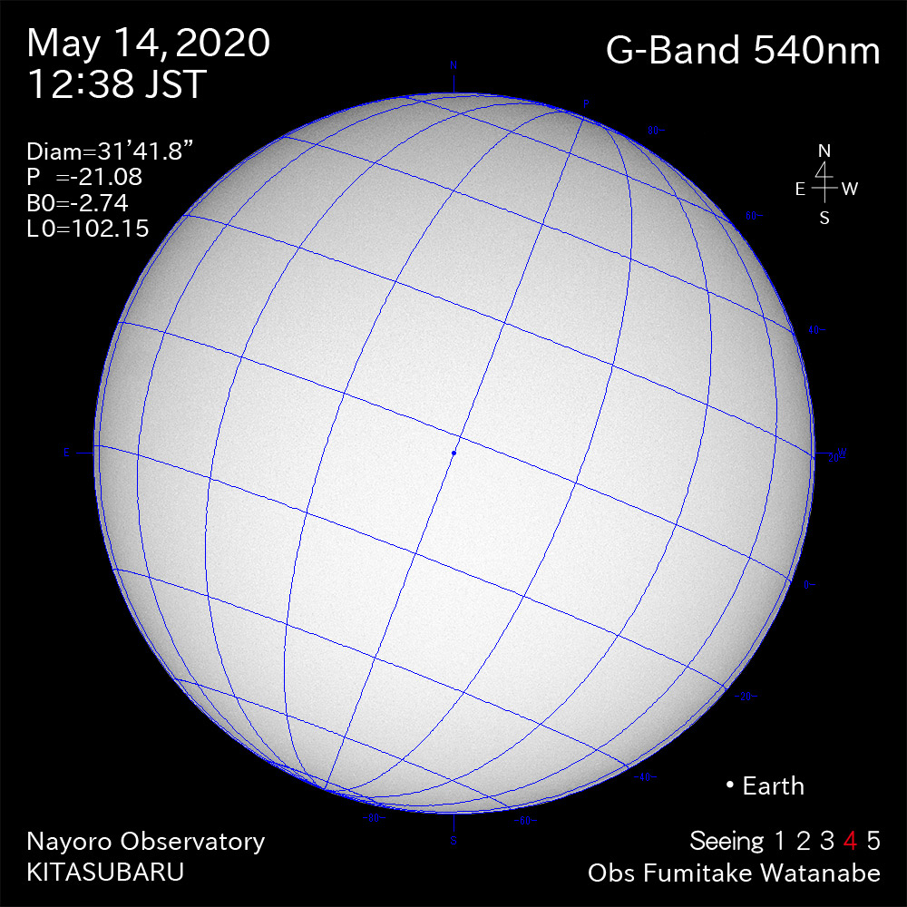 2020年5月14日540nm波長の太陽